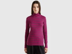 Striped turtleneck t-shirt