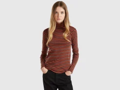 Striped turtleneck t-shirt