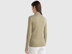 Striped turtleneck t-shirt