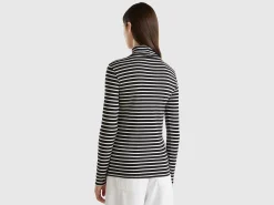 Striped turtleneck t-shirt