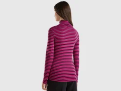 Striped turtleneck t-shirt