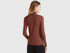 Striped turtleneck t-shirt