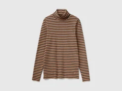 Striped turtleneck t-shirt
