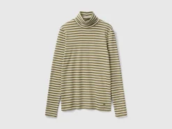 Striped turtleneck t-shirt