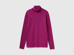 Striped turtleneck t-shirt