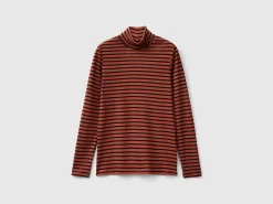Striped turtleneck t-shirt