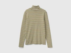 Striped turtleneck t-shirt