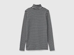 Striped turtleneck t-shirt