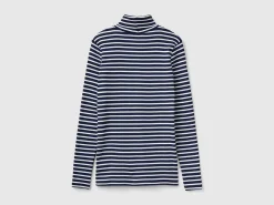 Striped turtleneck t-shirt
