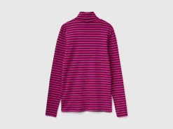 Striped turtleneck t-shirt