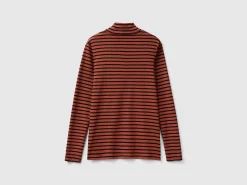 Striped turtleneck t-shirt