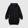 Sweater dress with hood