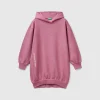 Sweater dress with hood
