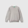 Sweater in pure cotton with logo