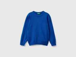 Sweater in pure cotton with logo
