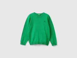 Sweater in pure cotton with logo
