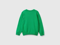 Sweater in pure cotton with logo