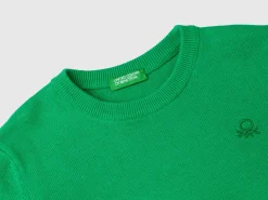 Sweater in pure cotton with logo