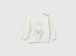 Sweater in wool blend with embroidery