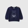 Sweater in wool blend with embroidery