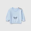 Sweater in wool blend with embroidery
