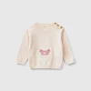 Sweater in wool blend with embroidery