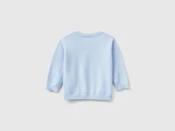 Sweater in wool blend with embroidery