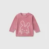 Sweater with bunny inlay