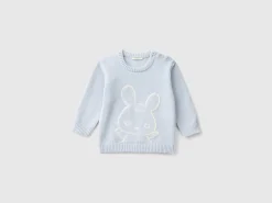 Sweater with bunny inlay