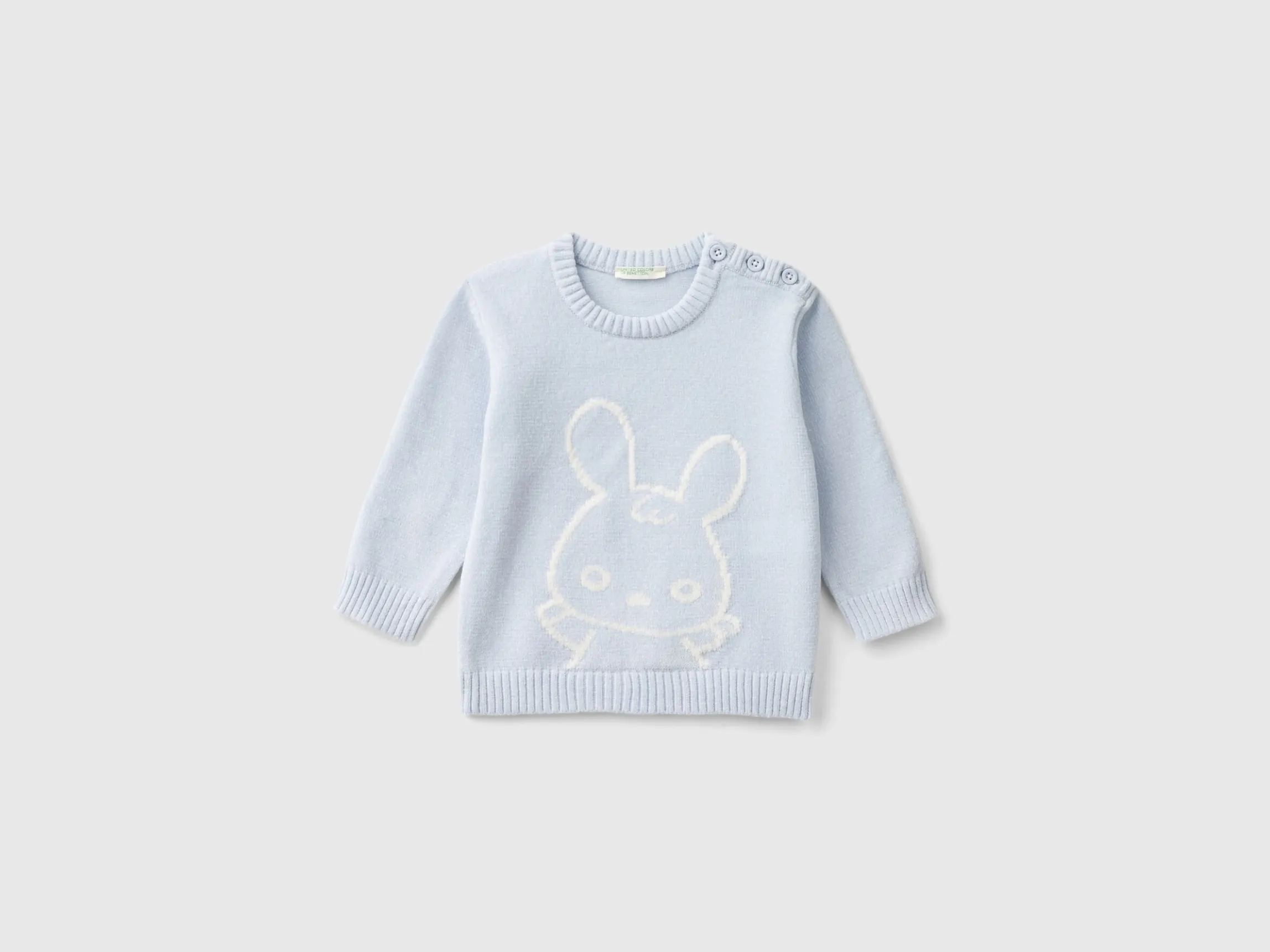 Sweater with bunny inlay