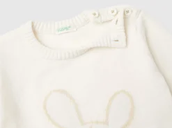 Sweater with bunny inlay