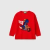 Sweater with dinosaur inlay