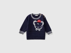 Sweater with embroidery and applique