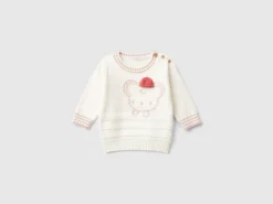 Sweater with embroidery and applique