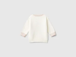 Sweater with embroidery and applique