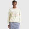 Sweater with embroidery in Merino wool