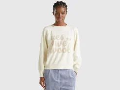 Sweater with embroidery in Merino wool