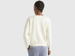 Sweater with embroidery in Merino wool