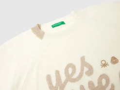 Sweater with embroidery in Merino wool