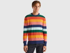 Sweater with multicolor stripes