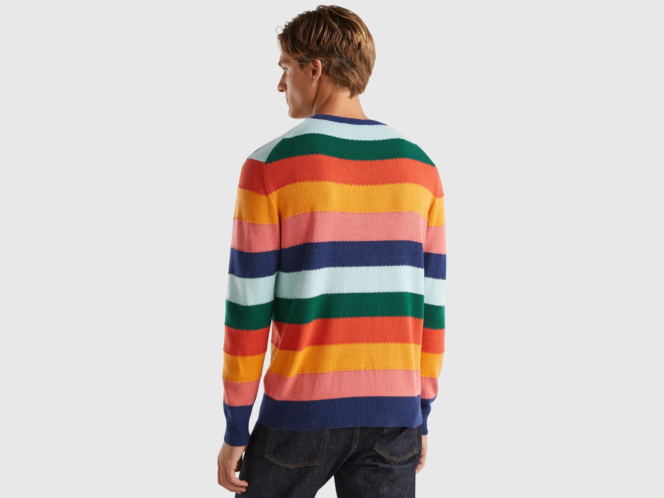 Sweater with multicolor stripes
