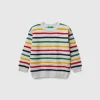 Sweater with multicolored stripes