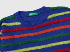 Sweater with multicolored stripes