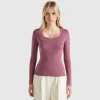 Sweater with sweetheart neck