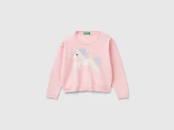Sweater with unicorn inlay