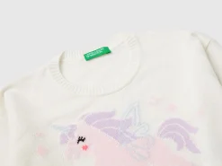 Sweater with unicorn inlay