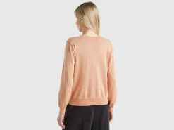 Sweater with V-neck and lurex