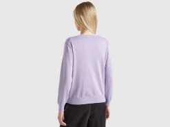 Sweater with V-neck and lurex