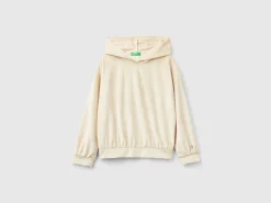 Sweatshirt in chenille with hood