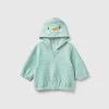 Sweatshirt in chenille with hood